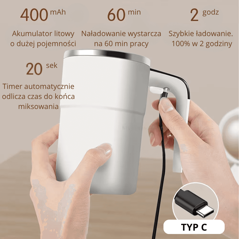 🔄Samomieszający kubek z pomiarem temperatury☕